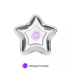 Plato Polipapel Temática Estrella Plata x6