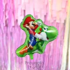 Globo Cuerpo Mario Bross Con Dino Verde 24 Pulgadas