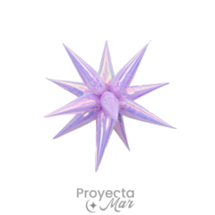 Globo Estrella 12 Puntas Iridiscente 65CM 4D - Proyectamar