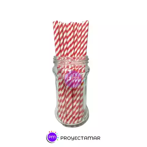 Sorbetes Polipapel Lineas Blancas y Rojas x24