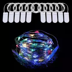 Tira Microled Multicolor Pilas Chatas 3mts x10 unidades