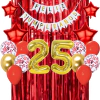 Combo Cumpleaños Globos Temática Rojo Dorado