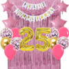 Combo Cumpleaños Globos Temática Rosa Dorado