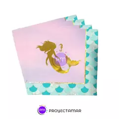 Servilleta Temática Sirena Holo x12