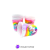 Vasos Plastico Unicornio Arcoiris Descartable x10