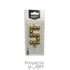 Vela Forma Numeros Esfera Magica Dorado - Proyectamar