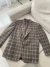 Blazer Quadriculado em Lã Vintage (GG) - Dê Lírios