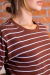 T-shirt tradicional Listras Shiny Algodão com Elastano - loja online