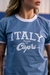 T-shirt tradicional Italy Capri Duo Color Azul Caribe - Shiny Brand