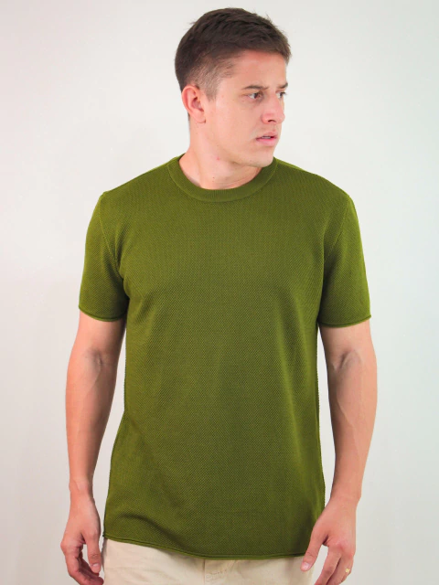 Camisa de Linha Texturizada Maison Verde