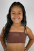Cropped Infantil de Alça Lara Marrom
