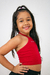 Cropped Amarração Pescoço Vermelho Infantil - comprar online