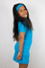 Vestido Infantil Manga Curta Lara Azul Turquesa - comprar online