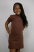 Vestido Infantil Manga Curta Lara Marrom