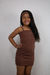 Vestido de Alça Infantil Marrom Lara