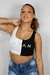 Cropped Luna Meio a Meio Preto e branco