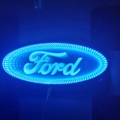 Cartel Sinfín Ford espejo acrílico led en internet