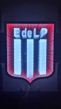 Escudo Sinfín Estudiantes espejo luz led - Trikceri