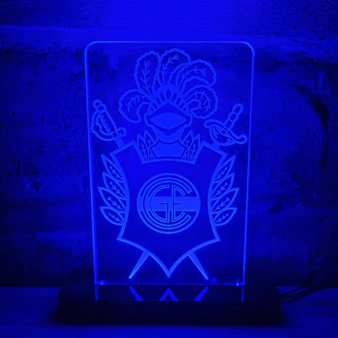 Lámpara Acrílica Escudo Gimnasia de La Plata luz led