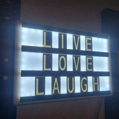 Cartel Led LightBox Letras Espejadas