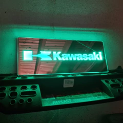 Cartel Kawasaki Espejo retroiluminado