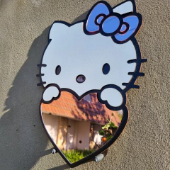 Espejo acrílico rosa hello kitty corazón - Trikceri