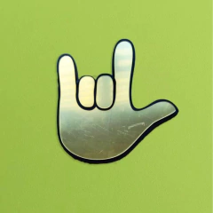 Espejo Acrilico Dorado Emoji Mano te amo - comprar online
