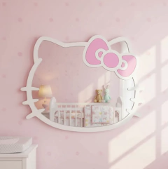 Imagen de Espejo Acrílico Hello Kitty inastillable, con moño rosa