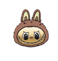 Cuadro Labubu marrón, en madera y espejo acrílico dorado en internet