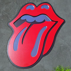 Lengua Rolling Stones con detalle espejo acrílico plata