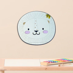 Espejo Acrílico León dorado inastillable con detalles en color - comprar online