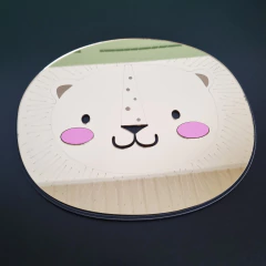 Espejo Acrílico León dorado inastillable con detalles en color en internet