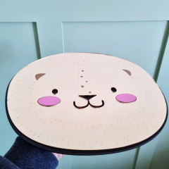 Imagen de Espejo Acrílico León dorado inastillable con detalles en color