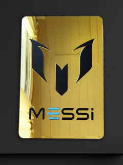 Placa Messi en espejo dorado - Trikceri