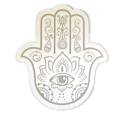Mano de Fátima en espejo acrílico plateado grabado - comprar online