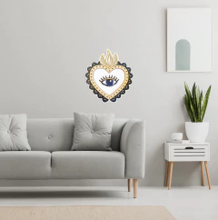 Corazón con ojo en madera - Trikceri