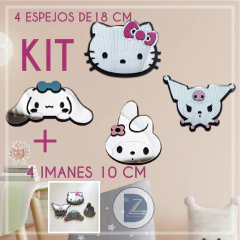 Kit Kitty & Friends 4 cuadros + 4 Imanes - comprar online