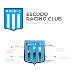 Escudo Racing espejo acrílico Inastillable - tienda online