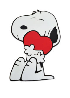 Cuadro Snoopy madera corazón grande - tienda online