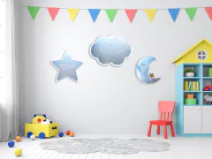 Kit Cielo: Nube, luna y estrella en espejo acrílico en internet