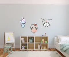 Kit Hello kitty, Kuromi y my melody en espejo acrílico en internet