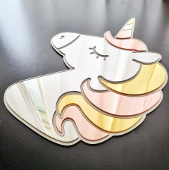 Espejo acrílico forma Unicornio inastillable - tienda online