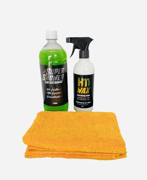 kit cera 1 shampoo e 1 microfibra