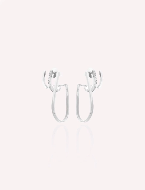 Brinco Ear Cuff Trio com Zircônia Cravejada - comprar online