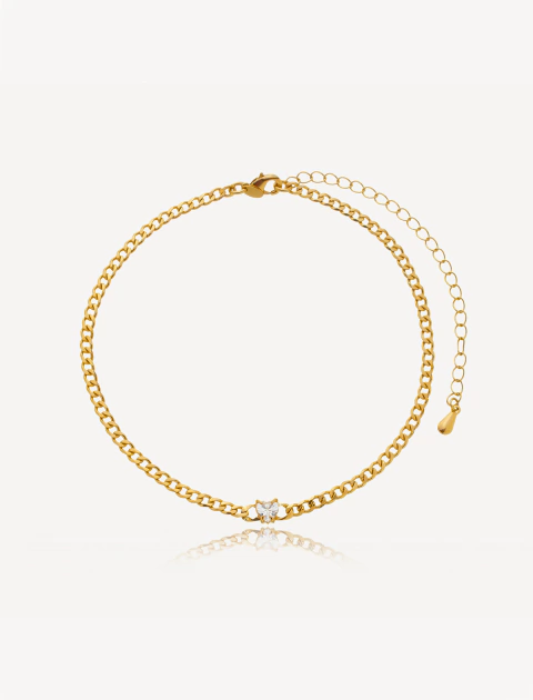 Colar Elo Groumet com Pedra