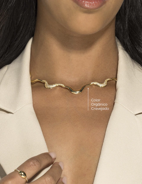 Colar Orgânico Cravejado