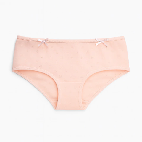 Bombacha de nena culotte de algodón y lycra labrada rosa navidad Charlotte (53348)