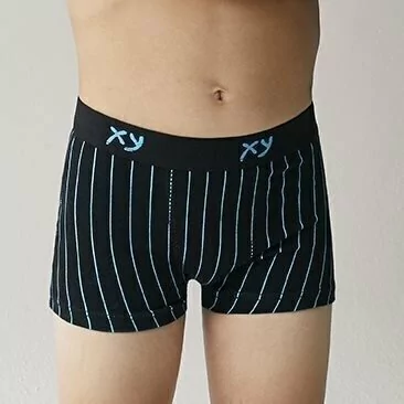 Boxer de nene algodón y lycra rayado con elástico expuesto (1090XY)