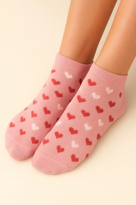 Pack x3 medias soquetes de dama estampadas (P1100)