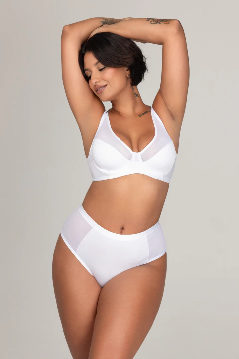 Corpiño con aro de microfibra y tul (12084) - comprar online